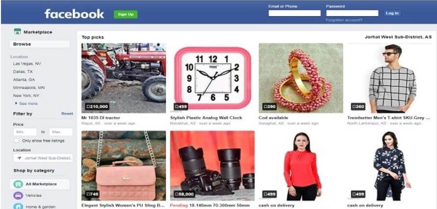 Facebook marketplace