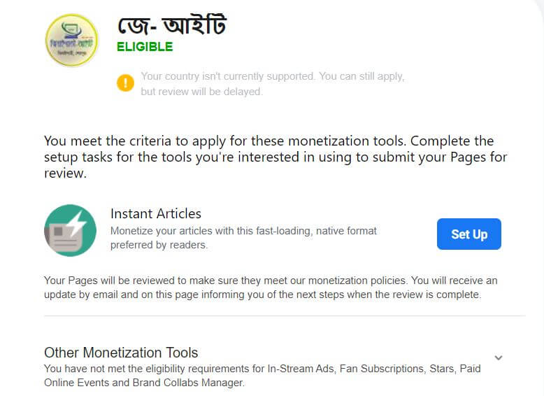 Facebook monetization income